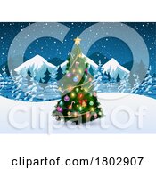 Poster, Art Print Of Christmas Tree In The Snow