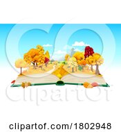 Poster, Art Print Of Open Book With An Autumn Landscape