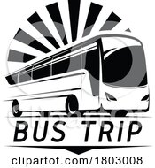 Poster, Art Print Of Black And White Tour Bus