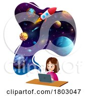 Poster, Art Print Of Girl Studying Outer Space