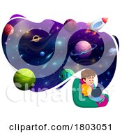 Poster, Art Print Of Boy Studying Outer Space