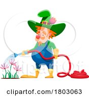 Poster, Art Print Of Gnome Gardener Watering Flowers