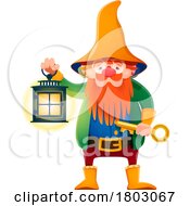 Gnome With A Lantern And Key by Vector Tradition SM