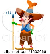 Gnome Gardener With A Rake by Vector Tradition SM