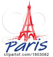 Eiffel Tower Over Paris Text