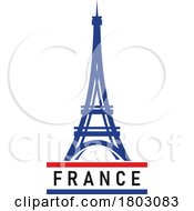 Eiffel Tower Over France Text by Vector Tradition SM