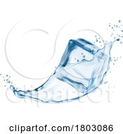 Poster, Art Print Of 3d Ice Cube And Water Splash