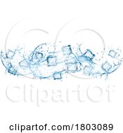 Poster, Art Print Of 3d Ice Cubes And Water Splash