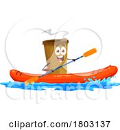 Canoeing Take Away Coffee Food Mascot Character by Vector Tradition SM
