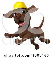 Chocolate Labrador Puppy Builder Dog 3d On A White Background