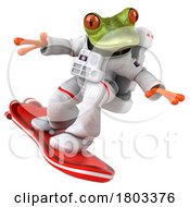 3d Astronaut Frog On A White Background