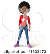 3d Black Woman On A White Background