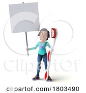 3d Indian Woman On A White Background