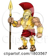 Spartan Warrior Roman Gladiator Or Trojan Cartoon