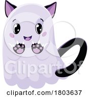 Cute Halloween Cat Ghost by Vector Tradition SM