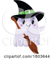 Poster, Art Print Of Cute Halloween Witch Ghost