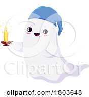 Poster, Art Print Of Cute Halloween Ghost With A Candle