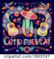 Poster, Art Print Of Lets Fiesta Mexican Design