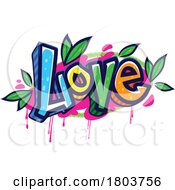 Graffiti Love Design With Leaves by Vector Tradition SM