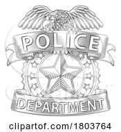 Poster, Art Print Of Police Badge Shield Star Sheriff Cop Crest Symbol