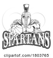 Poster, Art Print Of Spartan Trojan Basketball Sports Mascot