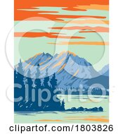 Leigh Lake In Grand Teton National Park Wyoming USA WPA Art Poster