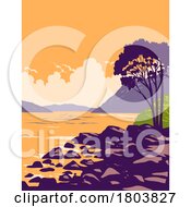 Loch Ness And The Caledonian Canal In Scottish Highlands Of Scotland WPA Art Deco Poster