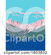 Mount Olympus In Olympos National Woodland Park Greece WPA Art Deco Poster