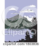 Poster, Art Print Of Jenny Lake In Grand Teton National Park Wyoming Usa Wpa Art Poster