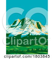 Cordillera Blanca With Huandoy Huascaran And Chopicalqui In Peru WPA Art Deco Poster