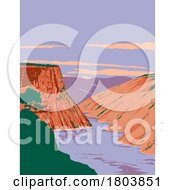 Poster, Art Print Of Flaming Gorge National Recreation Area In Wyoming And Utah Usa Wpa Art Poster