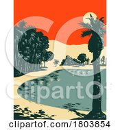 Poster, Art Print Of Huacachina Or The Oasis Of America In Southwestern Peru Wpa Art Deco Poster