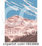 Poster, Art Print Of Athamanika Or Tzoumerka Mountain Range Greece Wpa Art Deco Poster
