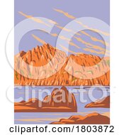 Watson Lake At Granite Dells In Prescott Arizona USA WPA Art Poster