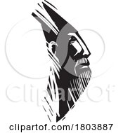 Poster, Art Print Of Woodcut Style Wizards Face