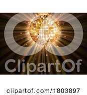 Poster, Art Print Of Golden Disco Ball Party Background