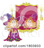 Poster, Art Print Of Cartoon Halloween Witch Girl