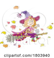 Poster, Art Print Of Cartoon Halloween Witch Girl