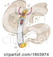 Cartoon Evil Smoking Cigarette
