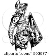 Gladiator Warrior Black And White