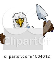 Poster, Art Print Of Bricklayer Eagle Bird Trowel Tool Handyman Mascot