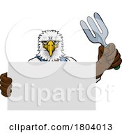 Gardener Eagle Bird Cartoon Handyman Tool Mascot