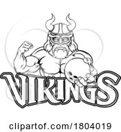 Poster, Art Print Of Viking Bowling Sports Mascot
