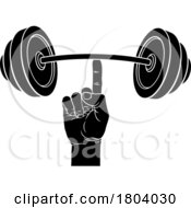 Poster, Art Print Of Weightlifting Hand Finger Holding Barbell Concept