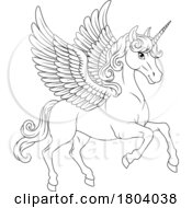 Pegasus Unicorn Wings Horn Horse Animal Cartoon by AtStockIllustration
