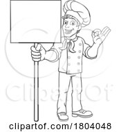 Poster, Art Print Of Chef Cook Baker Man Cartoon Holding Sign