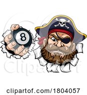 09/21/2023 - Pirate Angry Pool 8 Ball Billiards Mascot Cartoon
