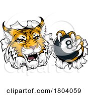 09/21/2023 - Wildcat Angry Pool 8 Ball Billiards Mascot Cartoon