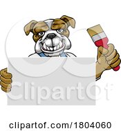 Poster, Art Print Of Bulldog Painter Decorator Paint Brush Mascot Man