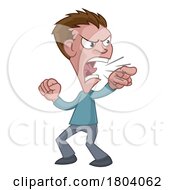 Poster, Art Print Of Angry Stressed Man Or Bully Cartoon Shouting
